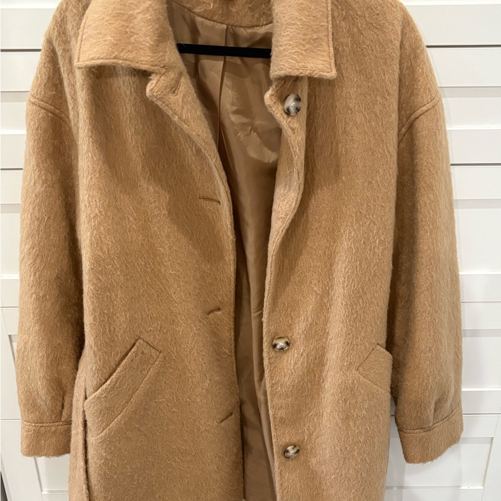 Stylish Tan Wool Coat